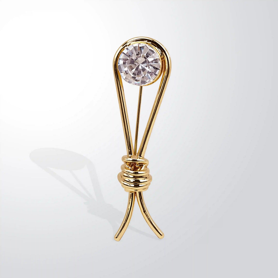 Crystal-Encrusted Collar Pin Brooch