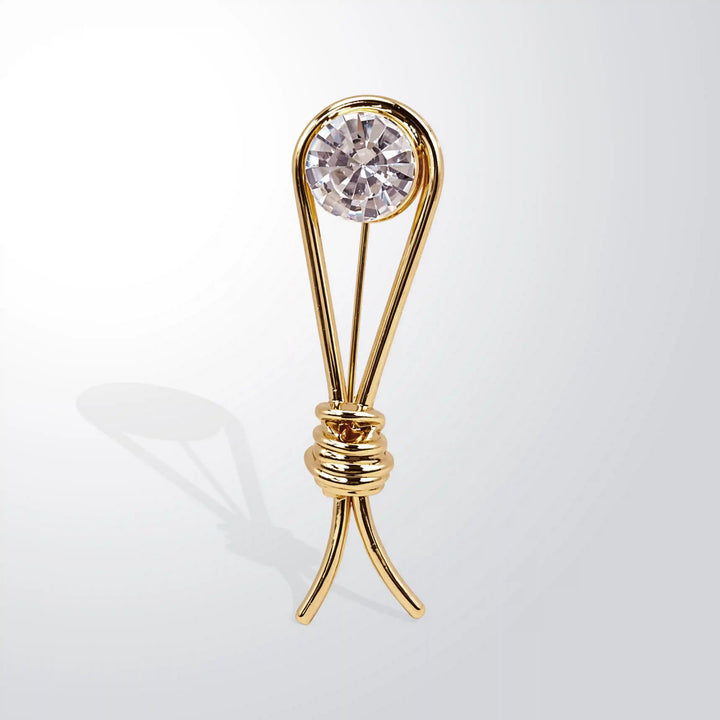 Crystal-Encrusted Collar Pin Brooch