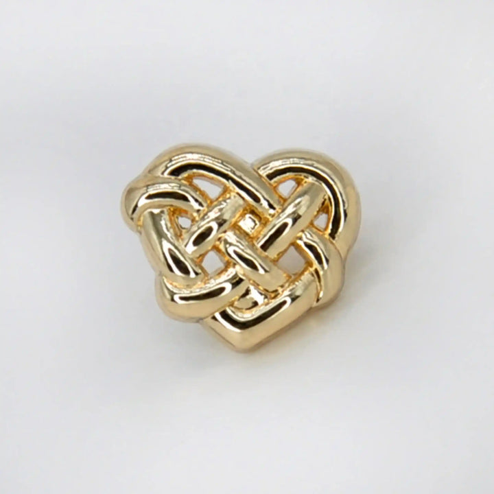 Interlock Heart Shaped Metal Button | 12mm (20L)