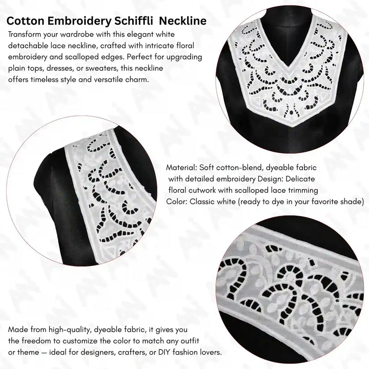 Cutwork Yoke Neck Collar