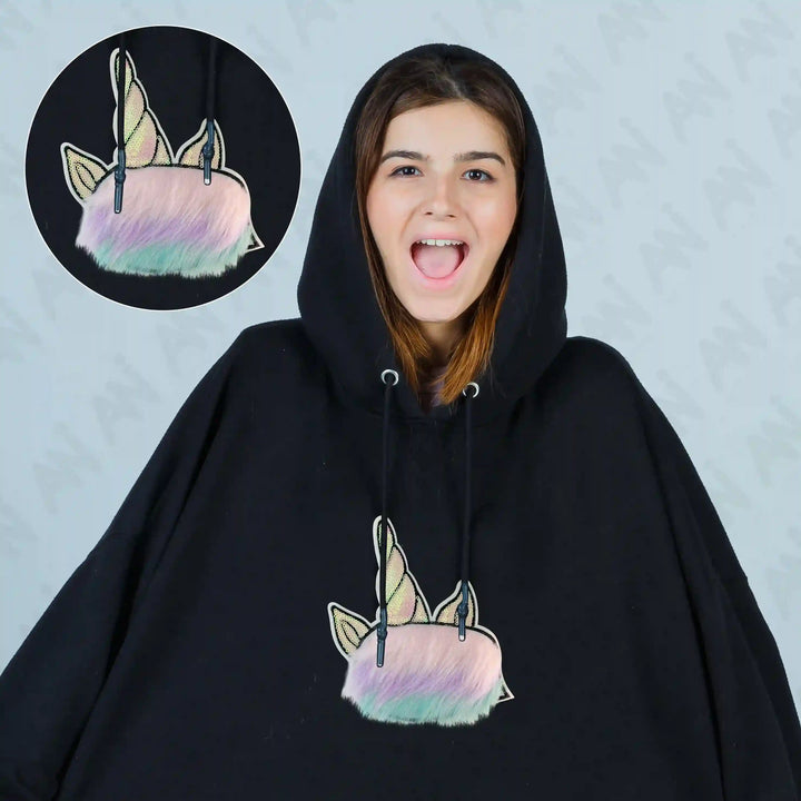 Rainbow Fur & Sequins Unicorn Patch