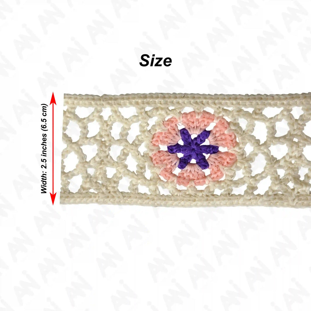 Openwork Crochet Multicolor Lace | 2 Meter