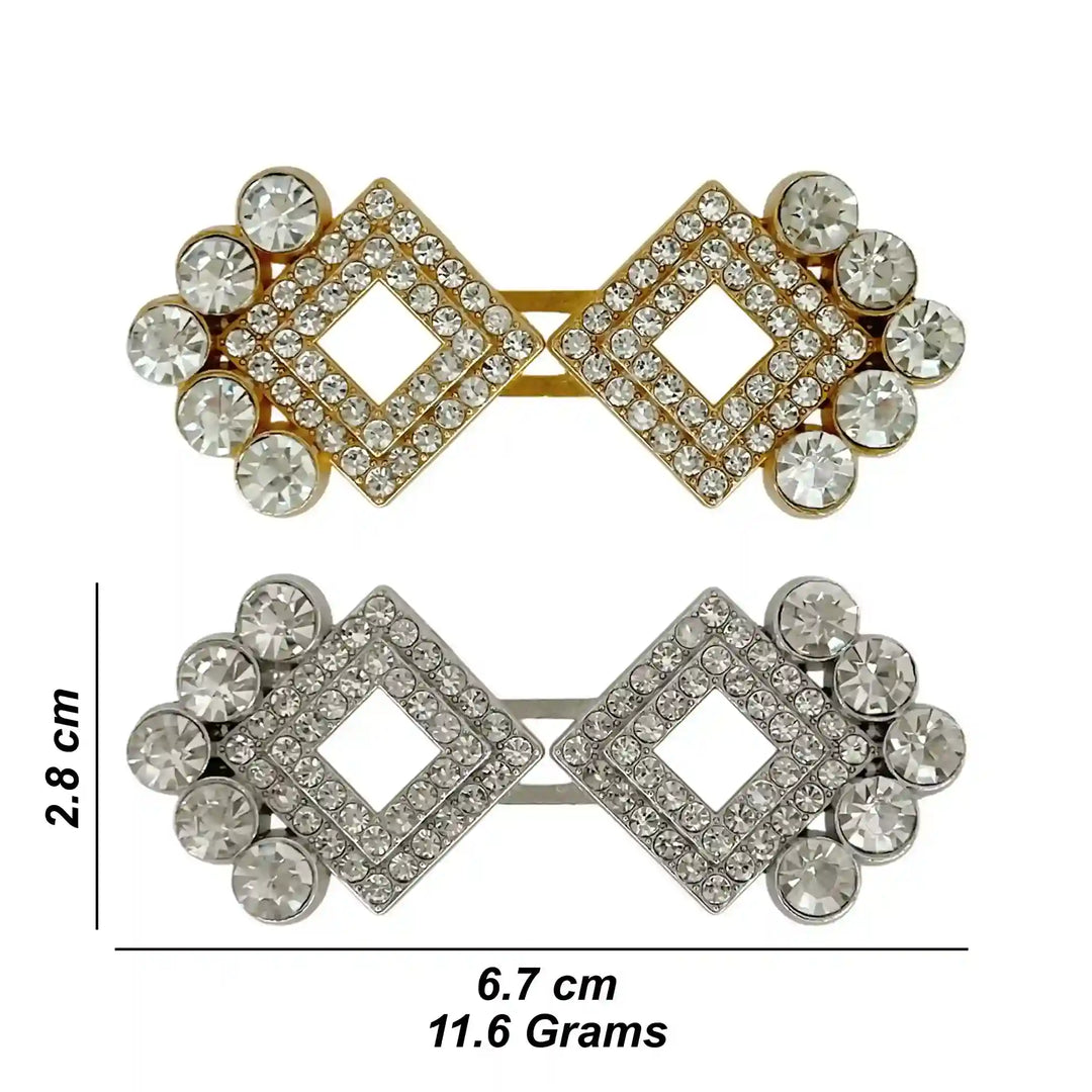 Rhinestone Square Frog Closure Buttons