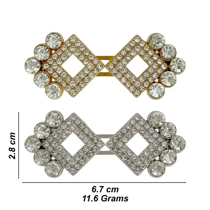 Rhinestone Square Frog Closure Buttons