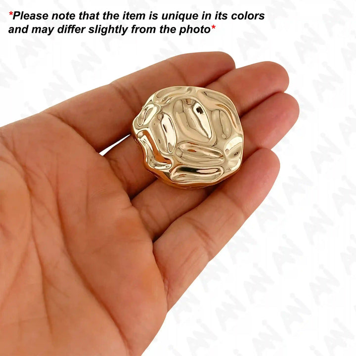 Golden Dented Hammered Buckle