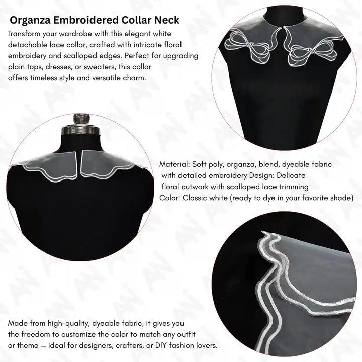 Sheer Organza Bow Collar