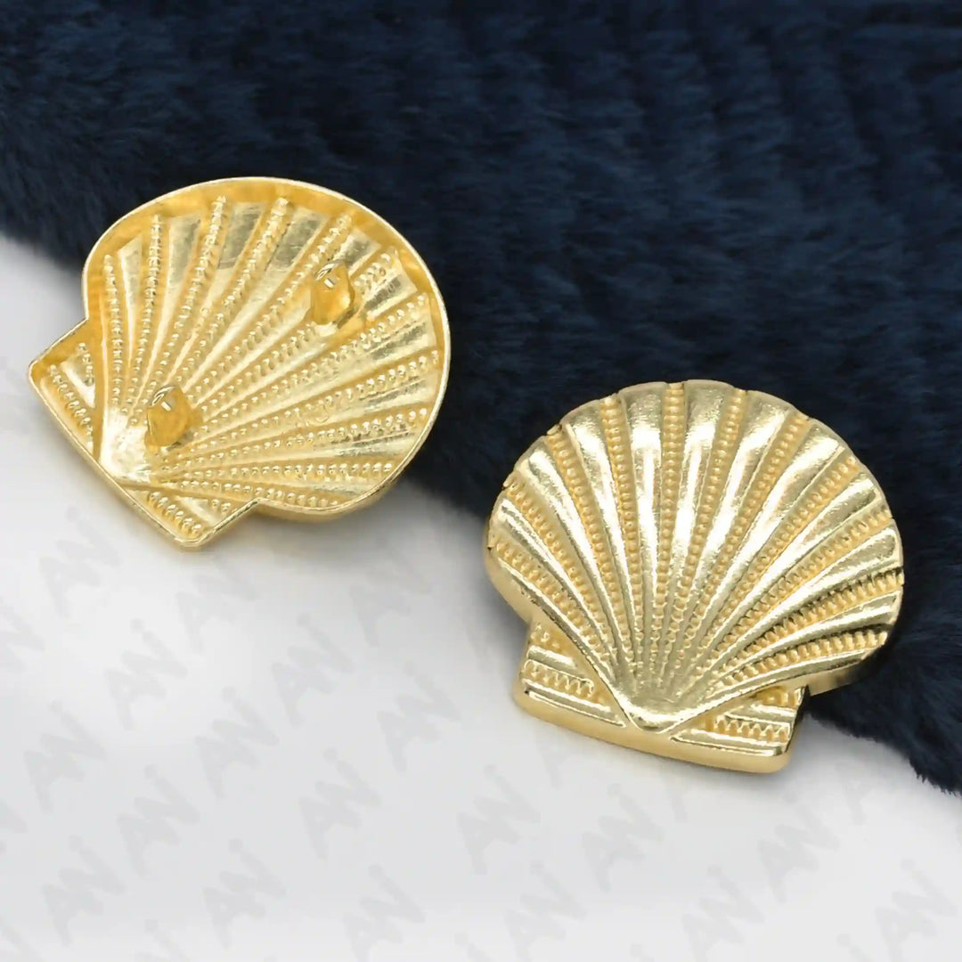 Scallop Sea Shell Metal Buttons | 50mm(80L)