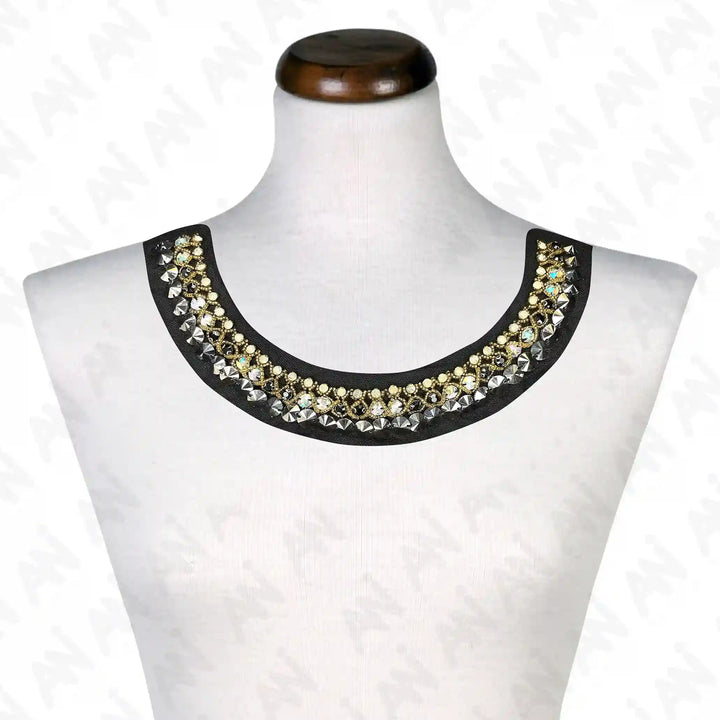 Shiny Beaded Round Neckline