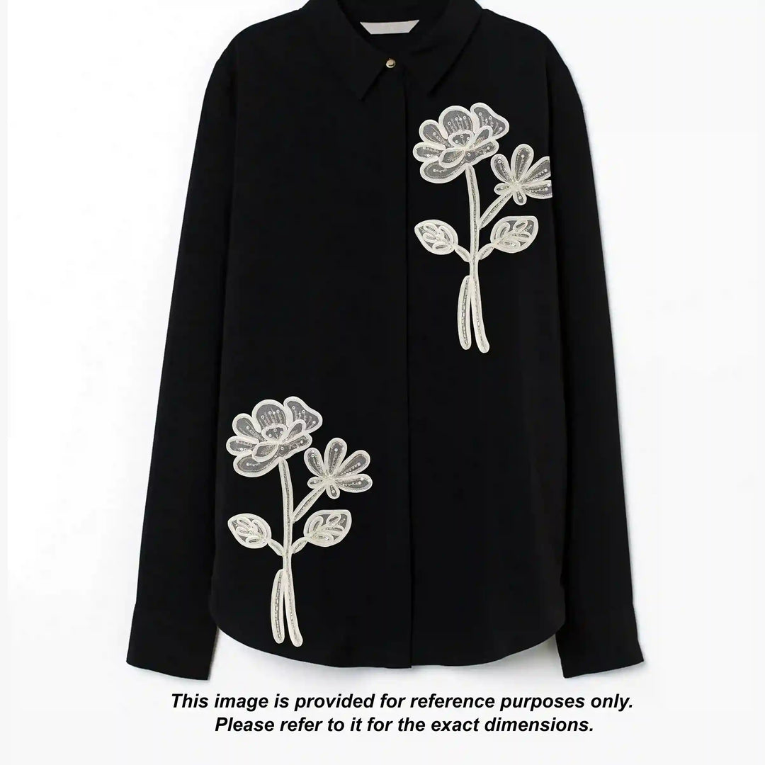Artisanal Pearl-Encrusted Dual-Bloom Vine Patch