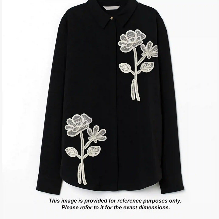 Artisanal Pearl-Encrusted Dual-Bloom Vine Patch