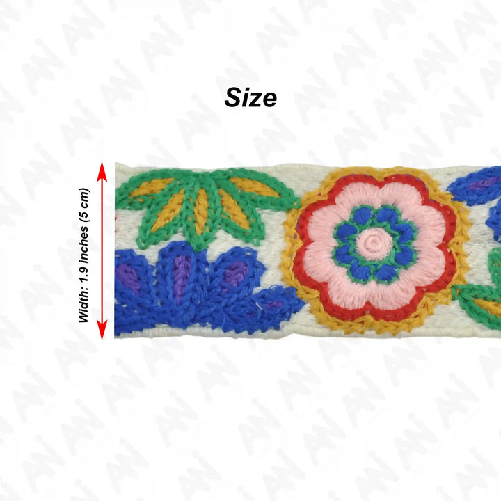 Multicolor Floral & Leaf Lace | 2 Meter