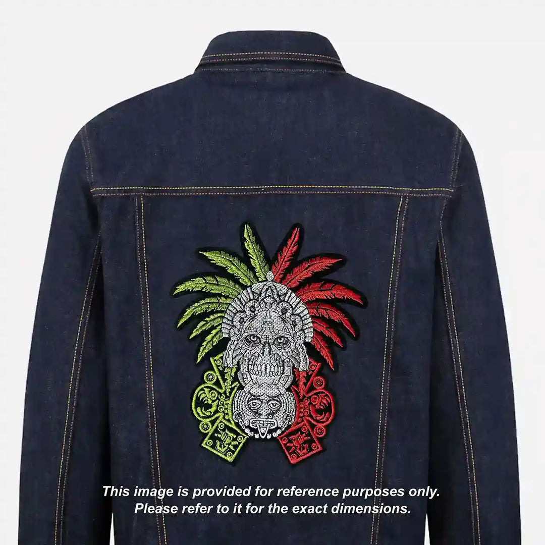 Tricolor Aztec Sun Stone Hot-Fix Patch