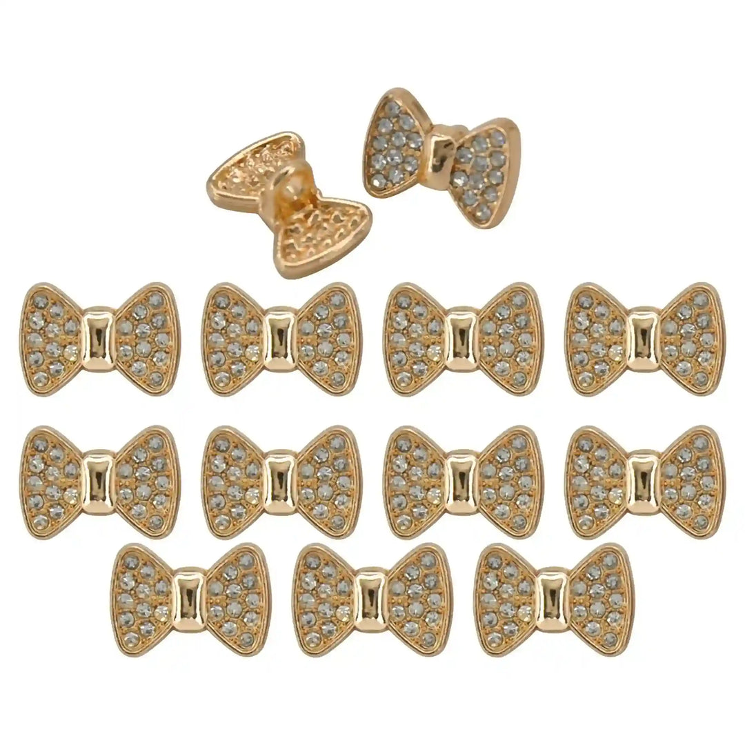Bow Style Rhinestone Shirt Buttons