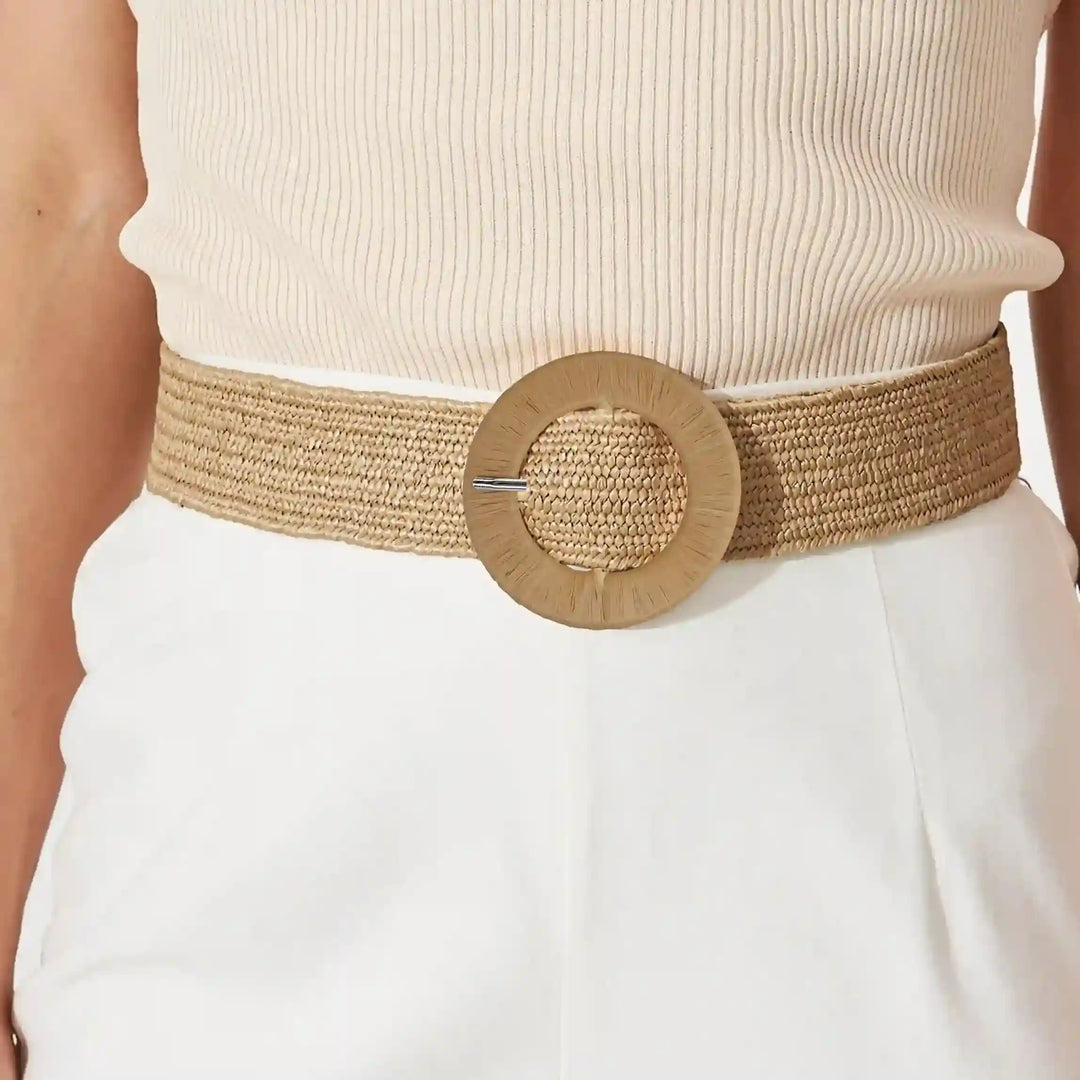 Woven Chain Raffia Buckle