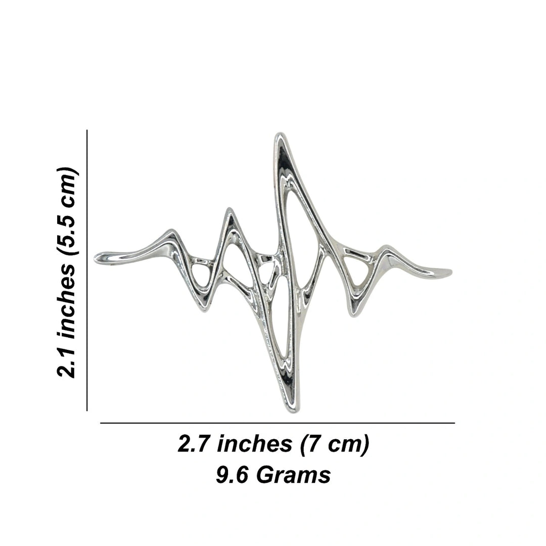 Silver Finish Wave Design Butterfly Clutch | 5.5cm x 7cm