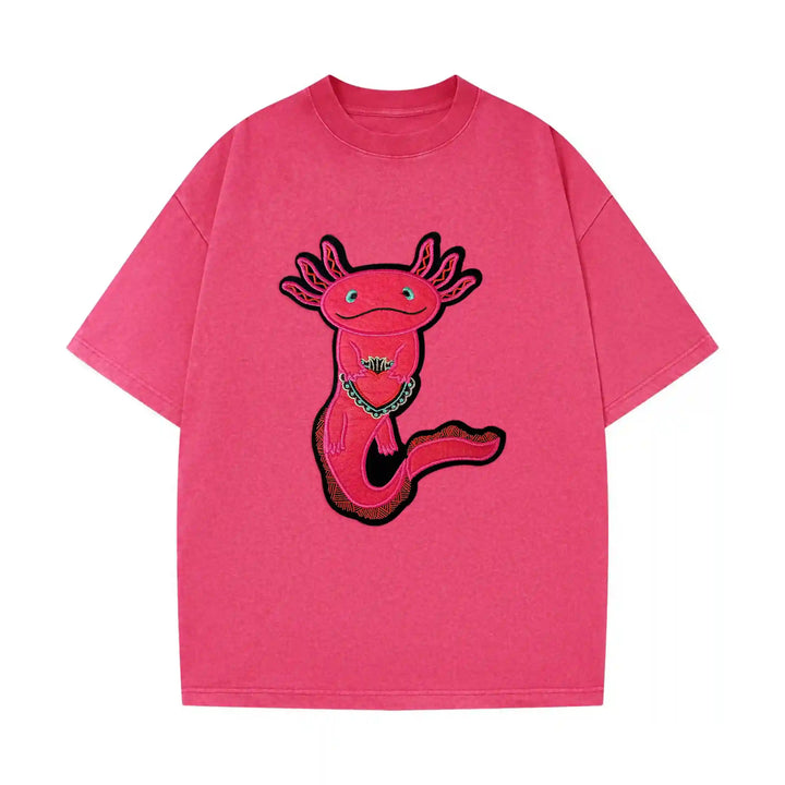 Cute Pink Axolotl Embroidered Patch