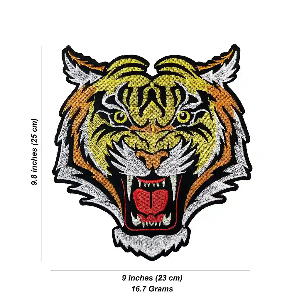 Fierce Roaring Tiger Head Embroidery Patch