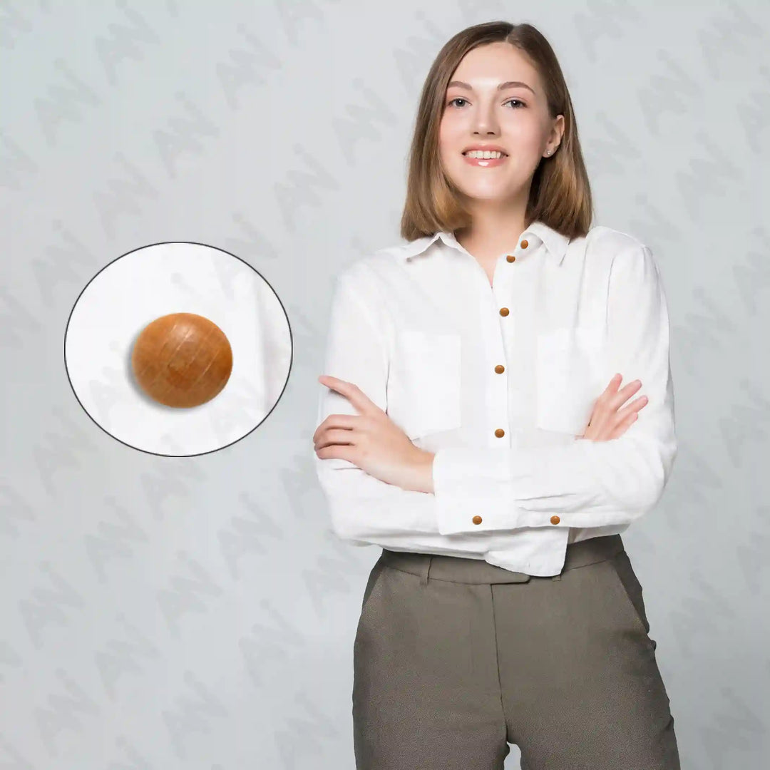 Dark Grain Wooden Button | 10mm