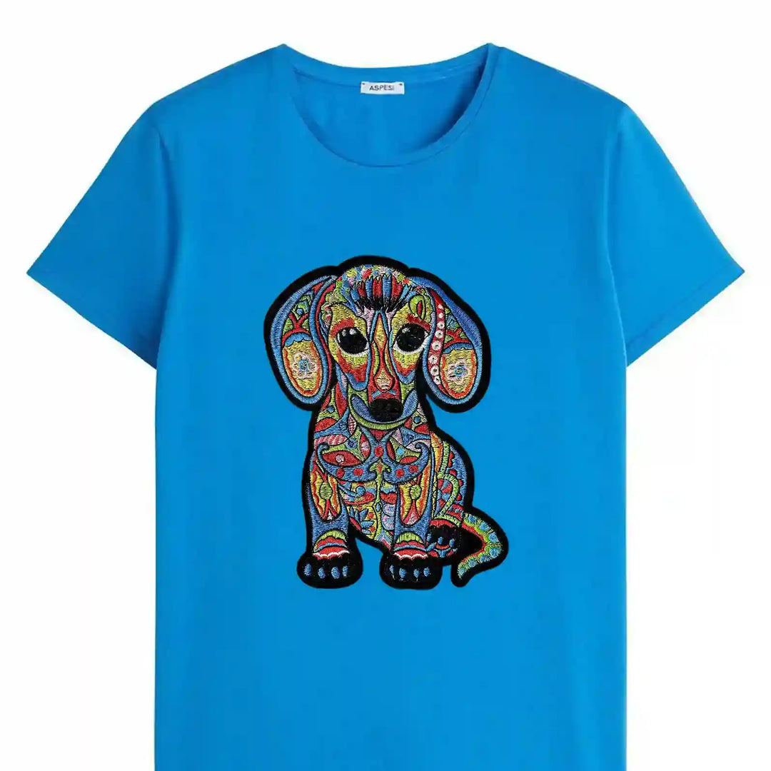 Colorful Folk Art Dog patch