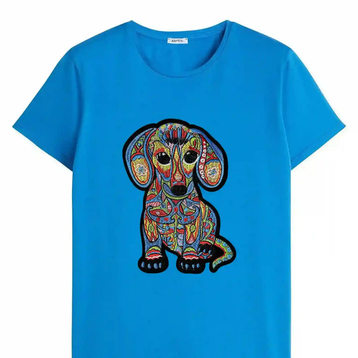 Colorful Folk Art Dog patch