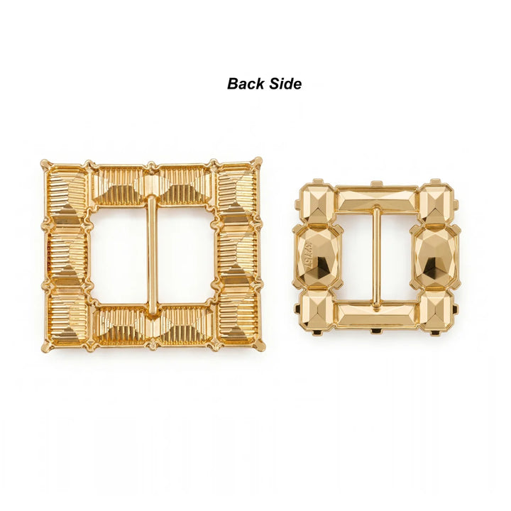 Emerald Cut Crystal Studded Square Belt Buckle