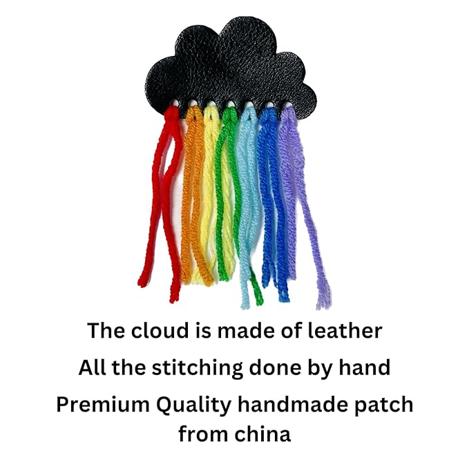 Colorful Yarn Rain Sew Patch