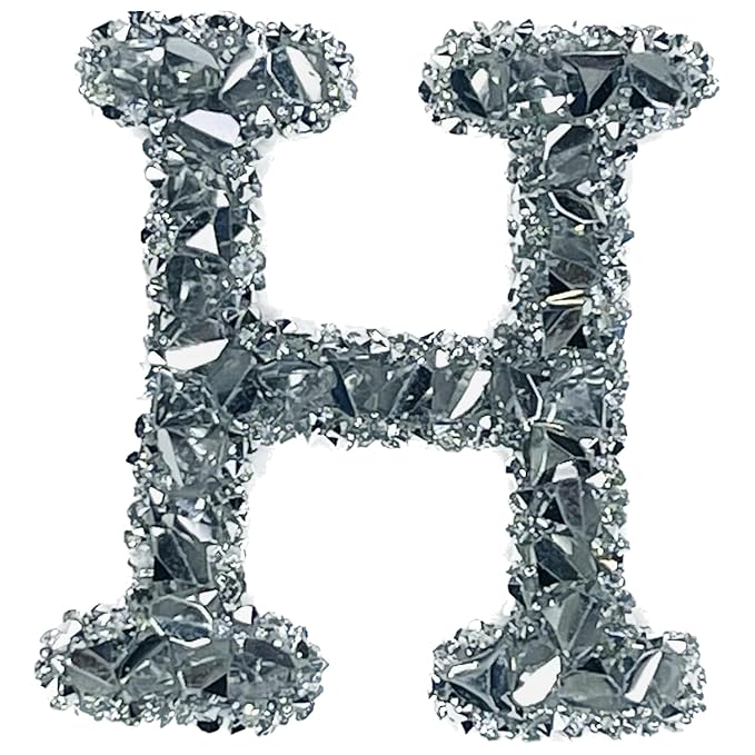 Letter K White Sparkling Rhinestone Patch