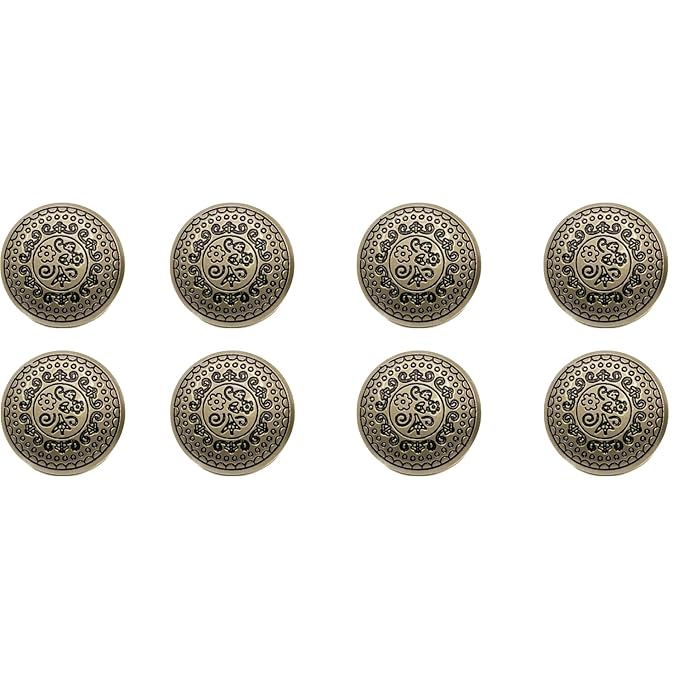 Silver Symphony Metal Buttons(Pack of 8 Buttons)