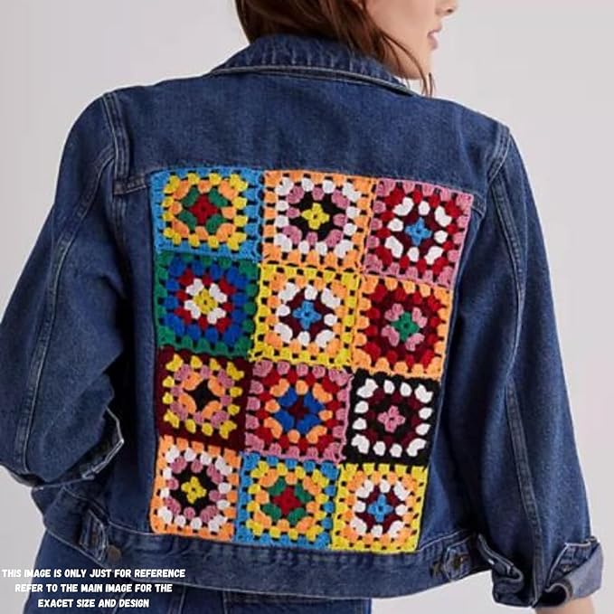 Granny Square Crochet Sew On Applique Patches