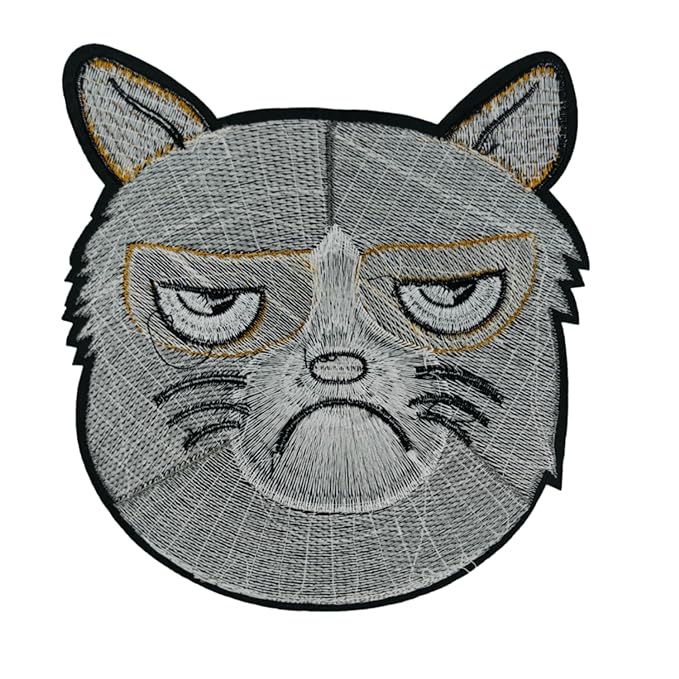 Grumpy Cat Embroidered Sew Patch