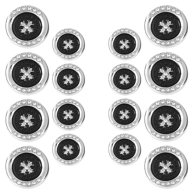 Golden Flora White Centers Metal Buttons