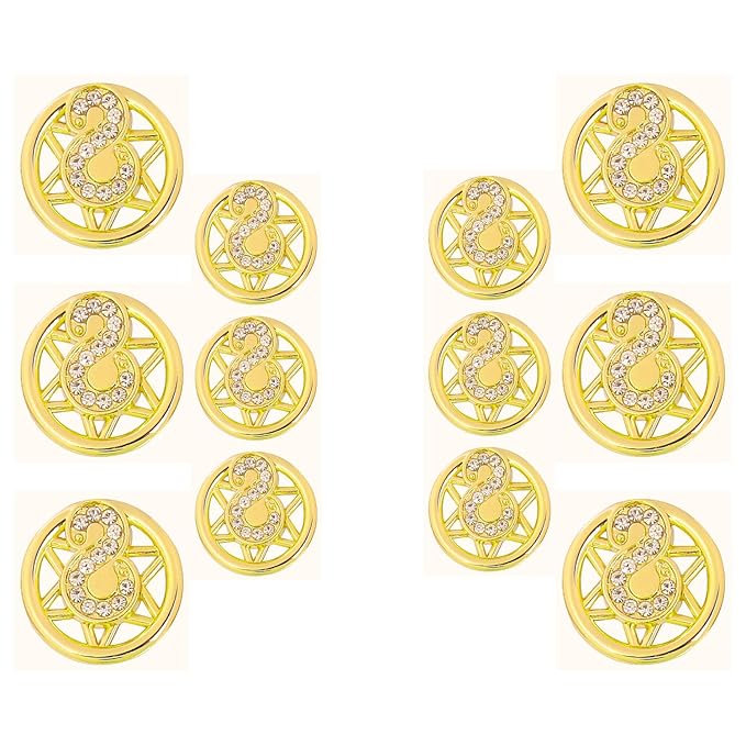 Ornate Star Crystal Metal Buttons