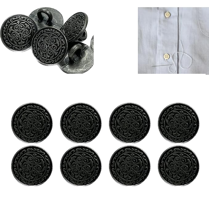 Ani Accessories 8 pcs Metal Shirt Button for Tailoring/Stitching/Dress/Blouse/Shirt and Kurta's Button Fancy Button (Pyramid)