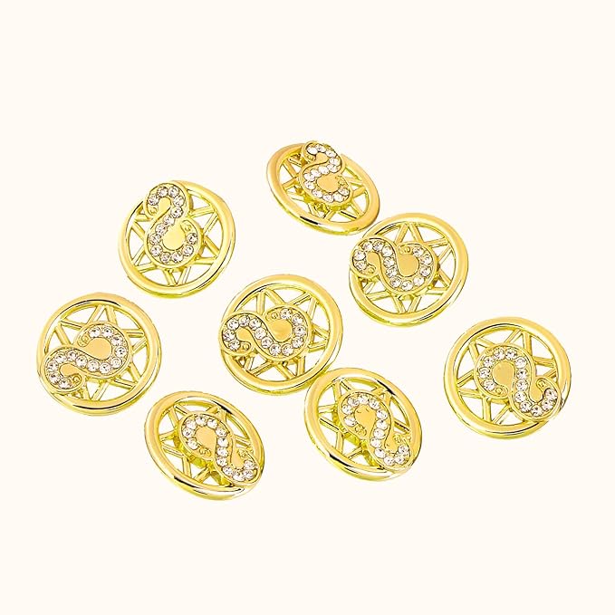 Shimmering Gold Metal Shank Metal Buttons