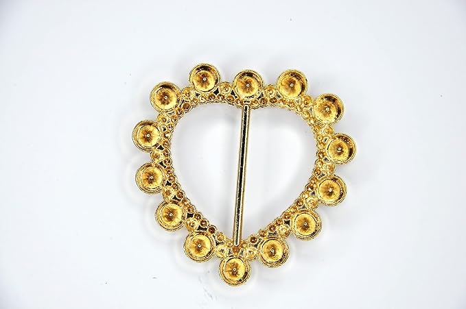 Heart-Shaped Crystal Metal Buckle