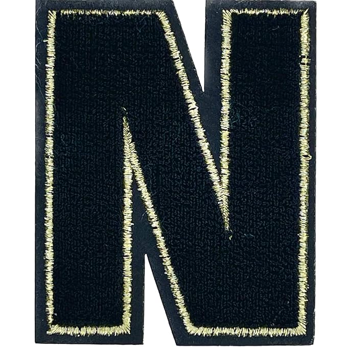 Letter N Hot fix Or Sew Patch