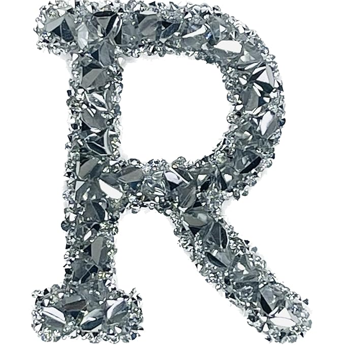 Letter K White Sparkling Rhinestone Patch