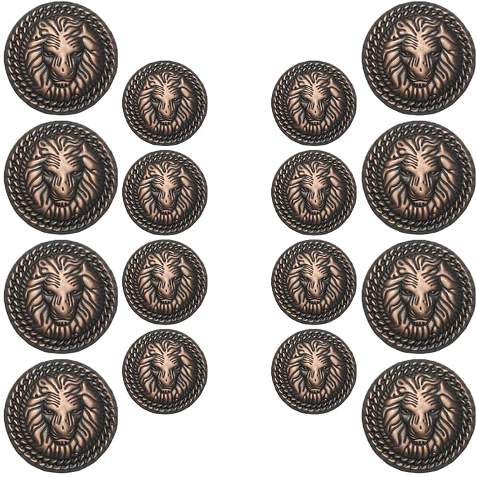 Lion Head Design Metal Buttons