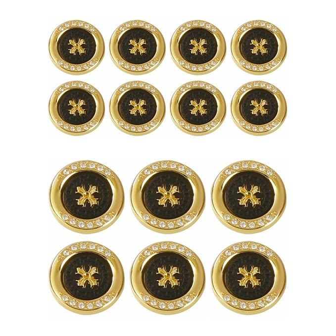 Golden Flora White Centers Metal Buttons