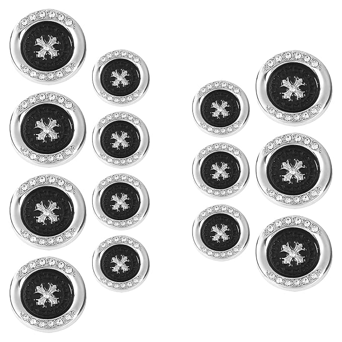 Golden Flora White Centers Metal Buttons