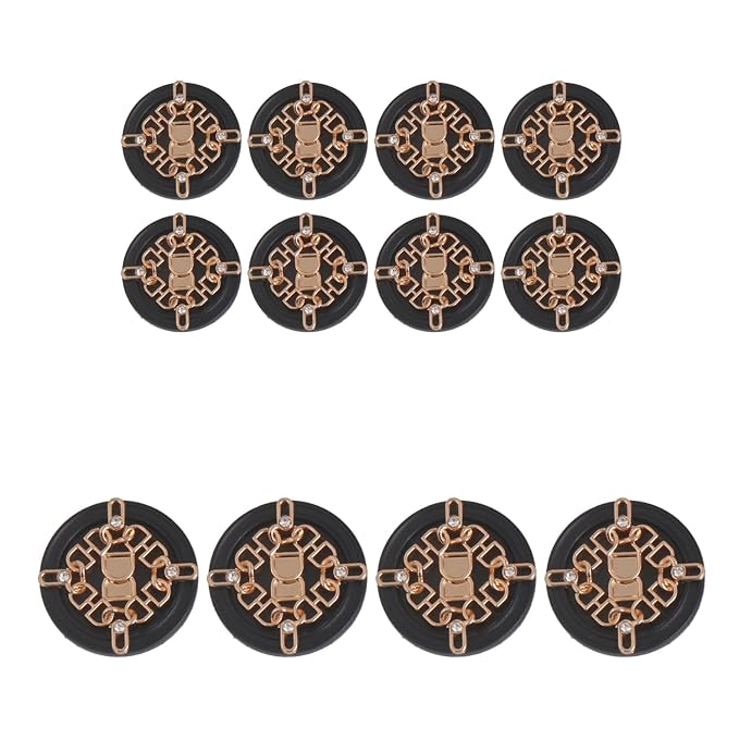 Ornate Floral and Diamond Metal Buttons(6 Big + 6 Small)