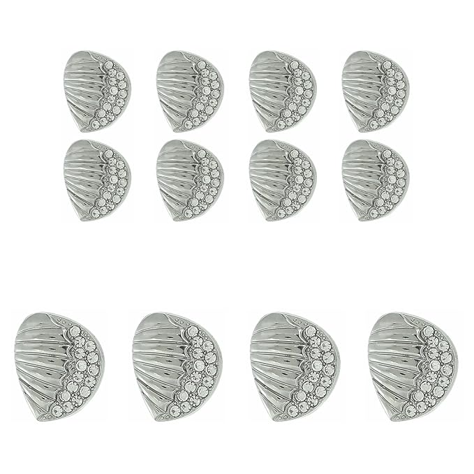 Intricate Seashell Design Metal Buttons(Pack of 8 Buttons)