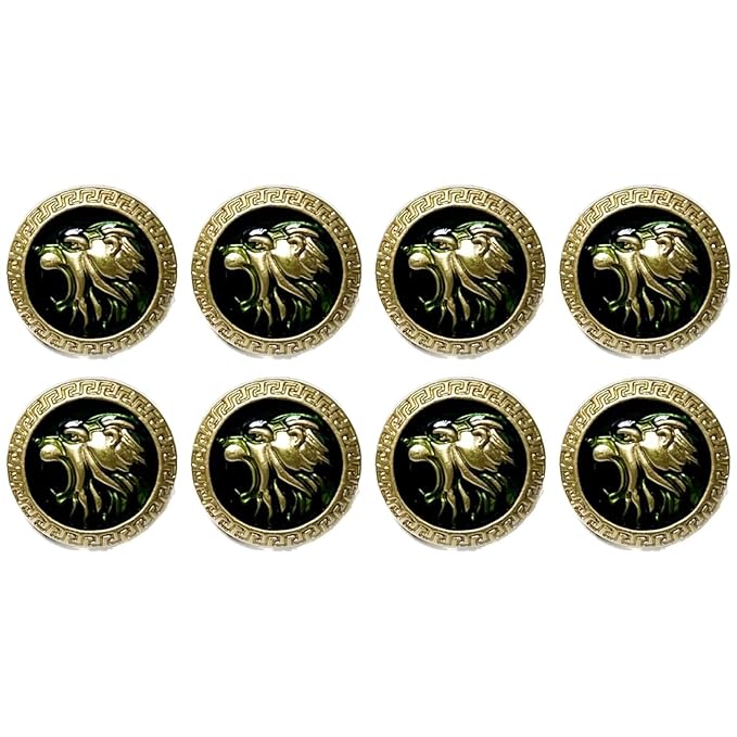 Golden Royal Roars Lion Abs Shank Buttons(Pack of 8 Buttons)