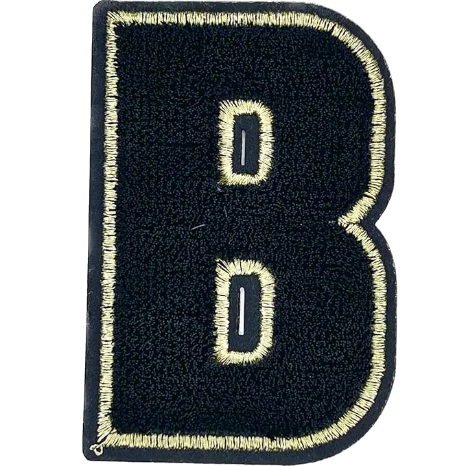 Unisex Imported Letter Patch Heat-Transfer Patch Sewing Patch for Letter Badge Decorate Repair Patches for Hats Shirts Shoes Jeans Bags (Black Brushed Fabric, B)