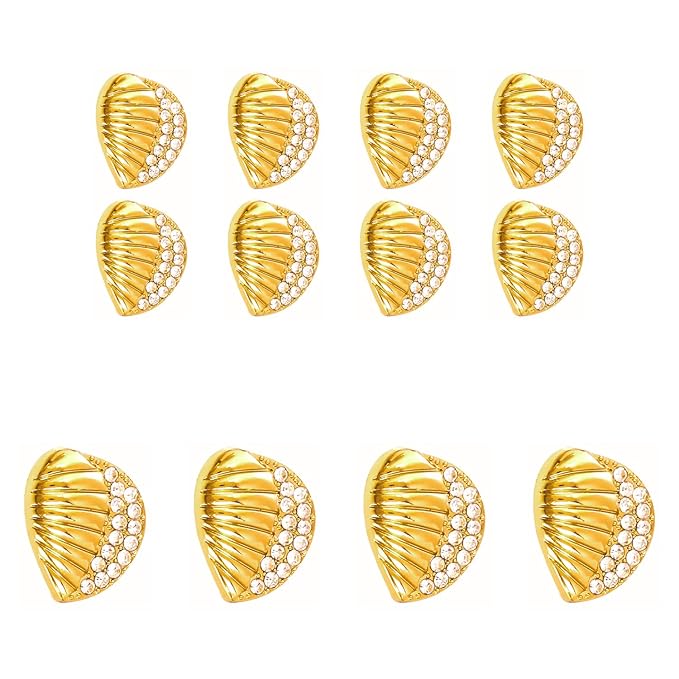 Intricate Seashell Design Metal Buttons(8 Small + 4 Big)