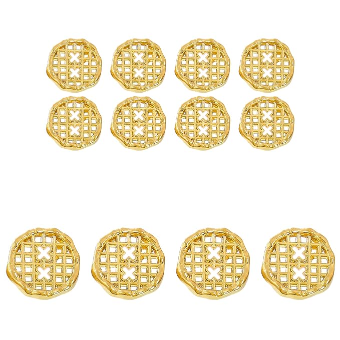 Grid Openwork Metal Buttons