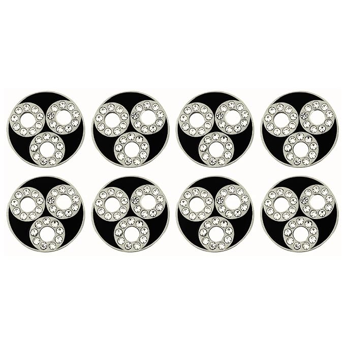 Circular Metal Buttons with Diamond Accents