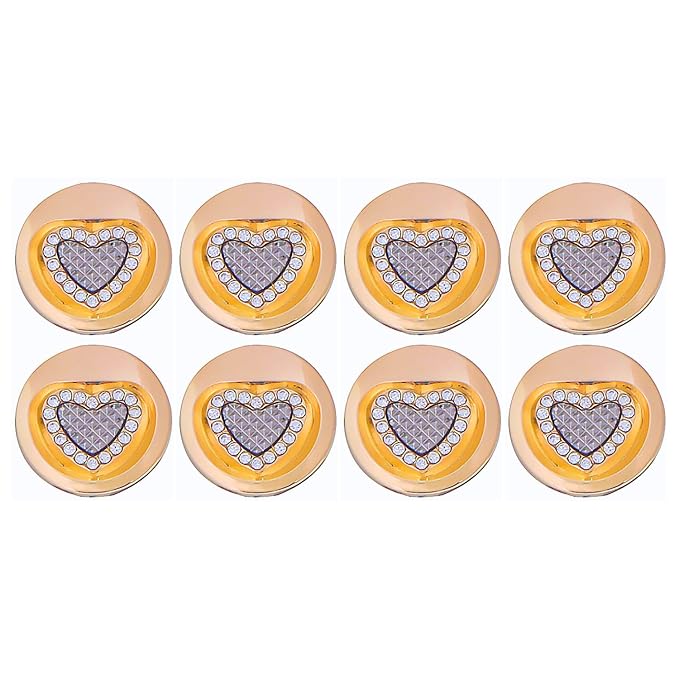 Gold Metal Buttons Heart Centers