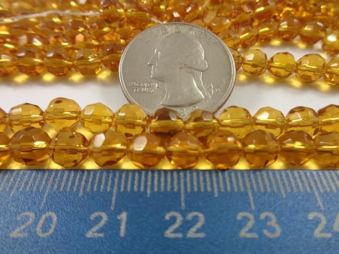 Shiny yellow Bicone Shape Beads