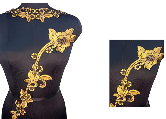 Golden Ornate Floral Neckline